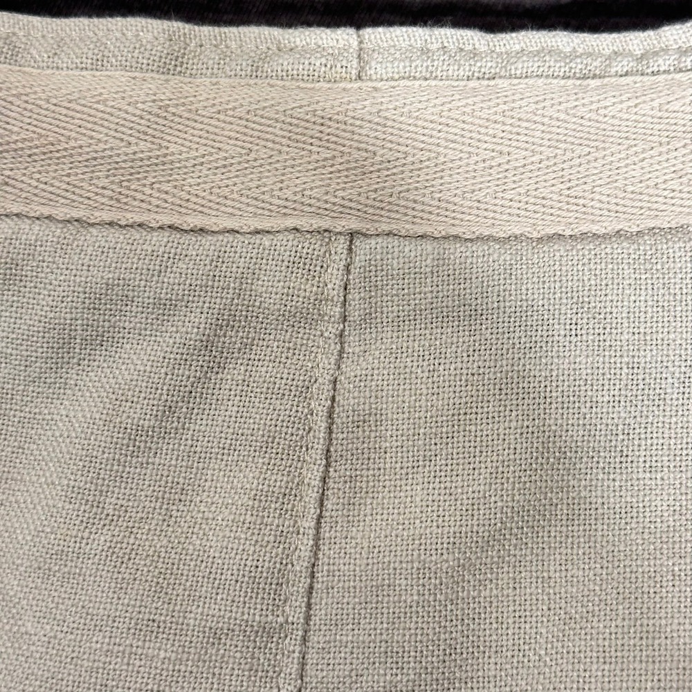 Woolrich Linen Blend A-Line Mini Skirt Beige Khaki Drawstring Pocket Size 12 - Picture 8 of 15